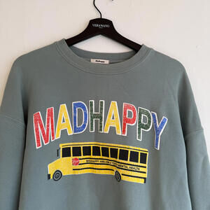 Madhappy Multicolor Logo Sweatshirt with Yellow School Bus Graphic